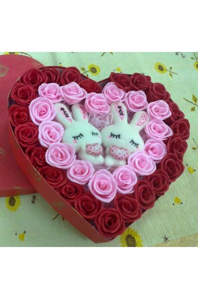 Hoa hộp hồng tình yêu Màu Hồng